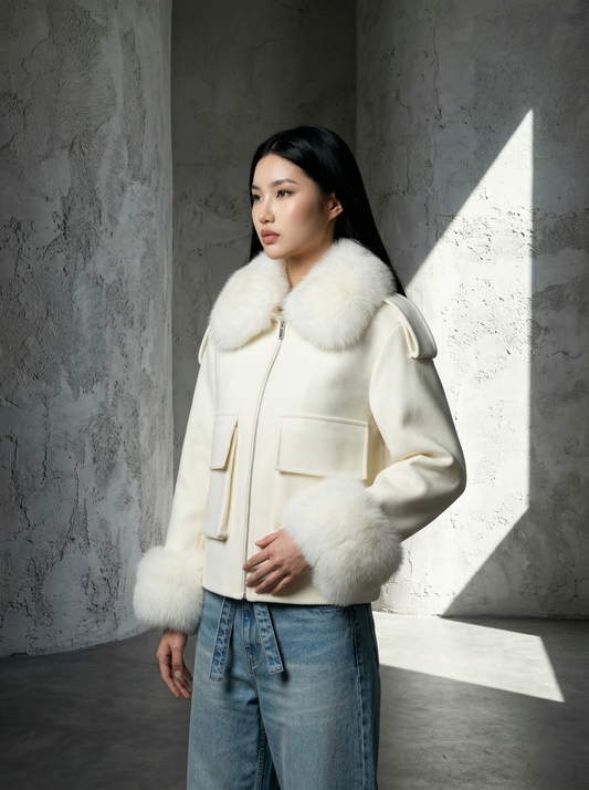 Seraphell Luxe Faux Fur Collar Jacket